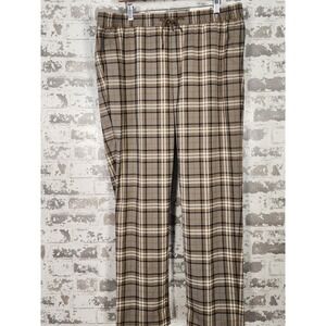 H&M Pants Mens XL Plaid Brown Golf Regular Fit Recycled Polyester Blend Trousers